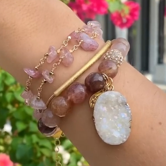 Kinsley Armelle Stone Collection| Ruby Bracelet | NEW | SM/MD | Gold - Picture 2 of 3